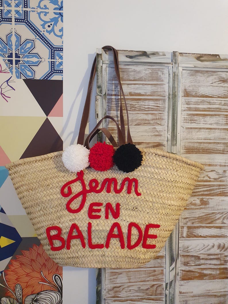 Large customizable knitted wicker beach basket image 15