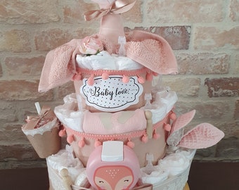 Gâteau de couches cadeau naissance ou baptême garçon,fille ou mixte