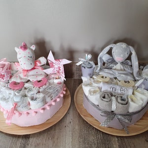 Gâteau de couches cadeau naissance ou baptême ou baby shower personnalisable image 6