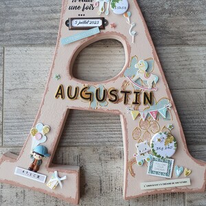 Nombre marco letra inicial bebé niño regalo de nacimiento personalizable