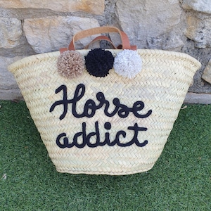 Large customizable knitted straw beach basket image 17