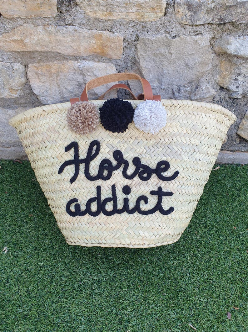Large customizable knitted straw beach basket image 17
