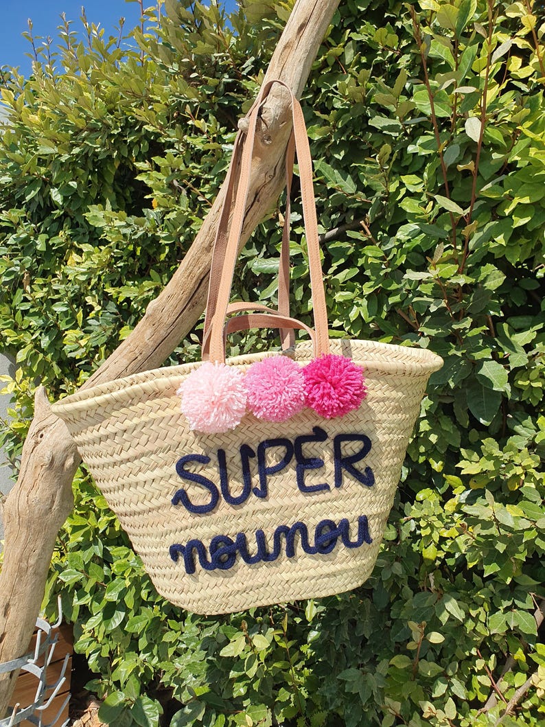 Large customizable knitted wicker beach basket image 10