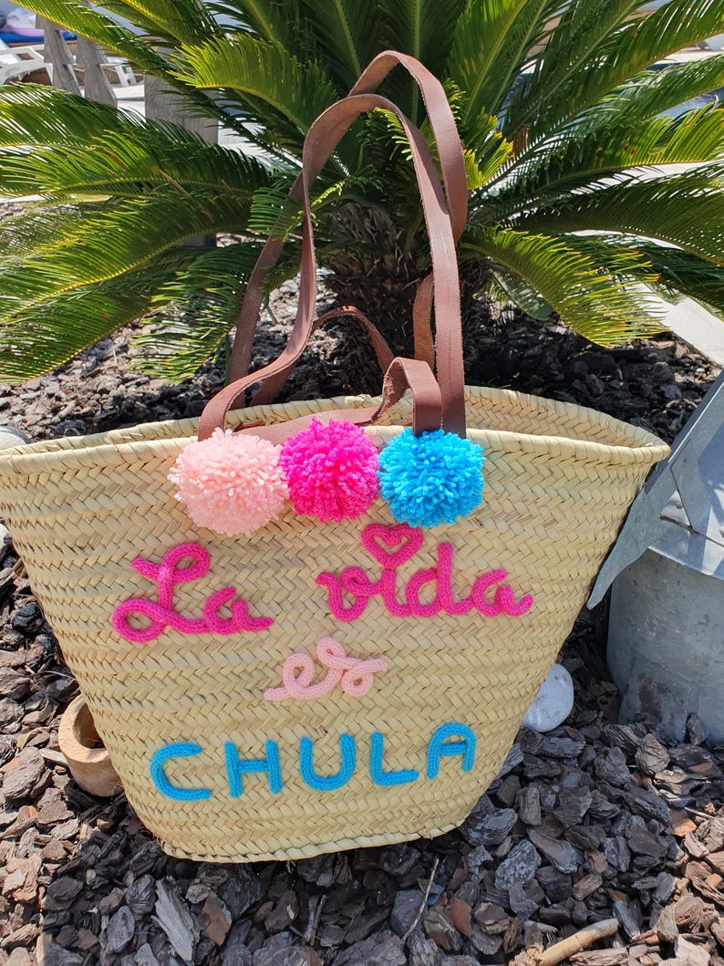 Large customizable knitted wicker beach basket image 2