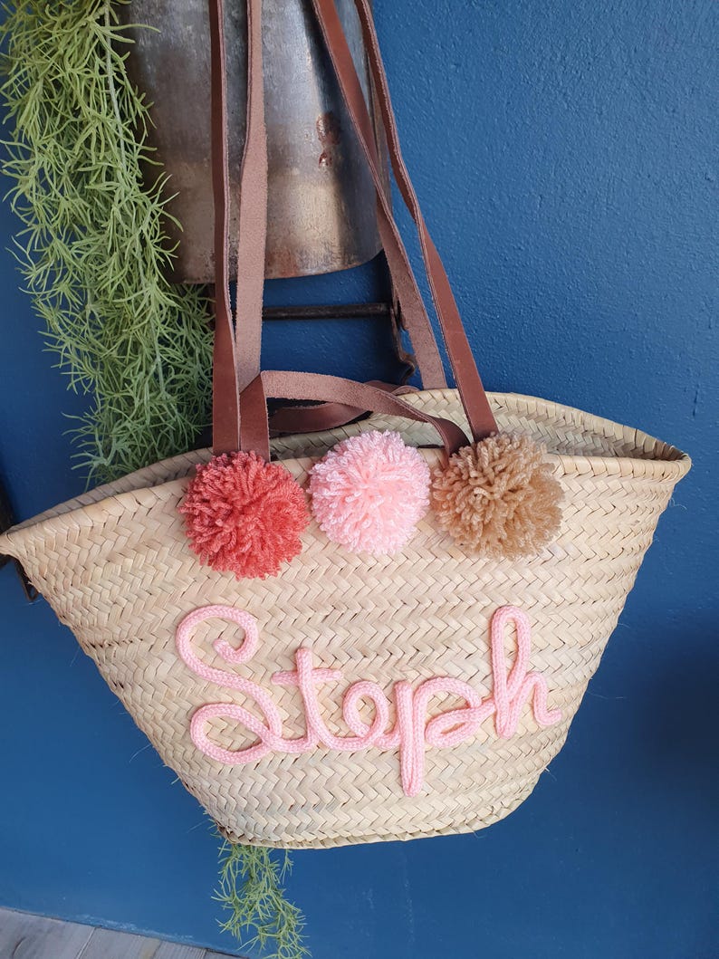 Large customizable knitted wicker beach basket image 12