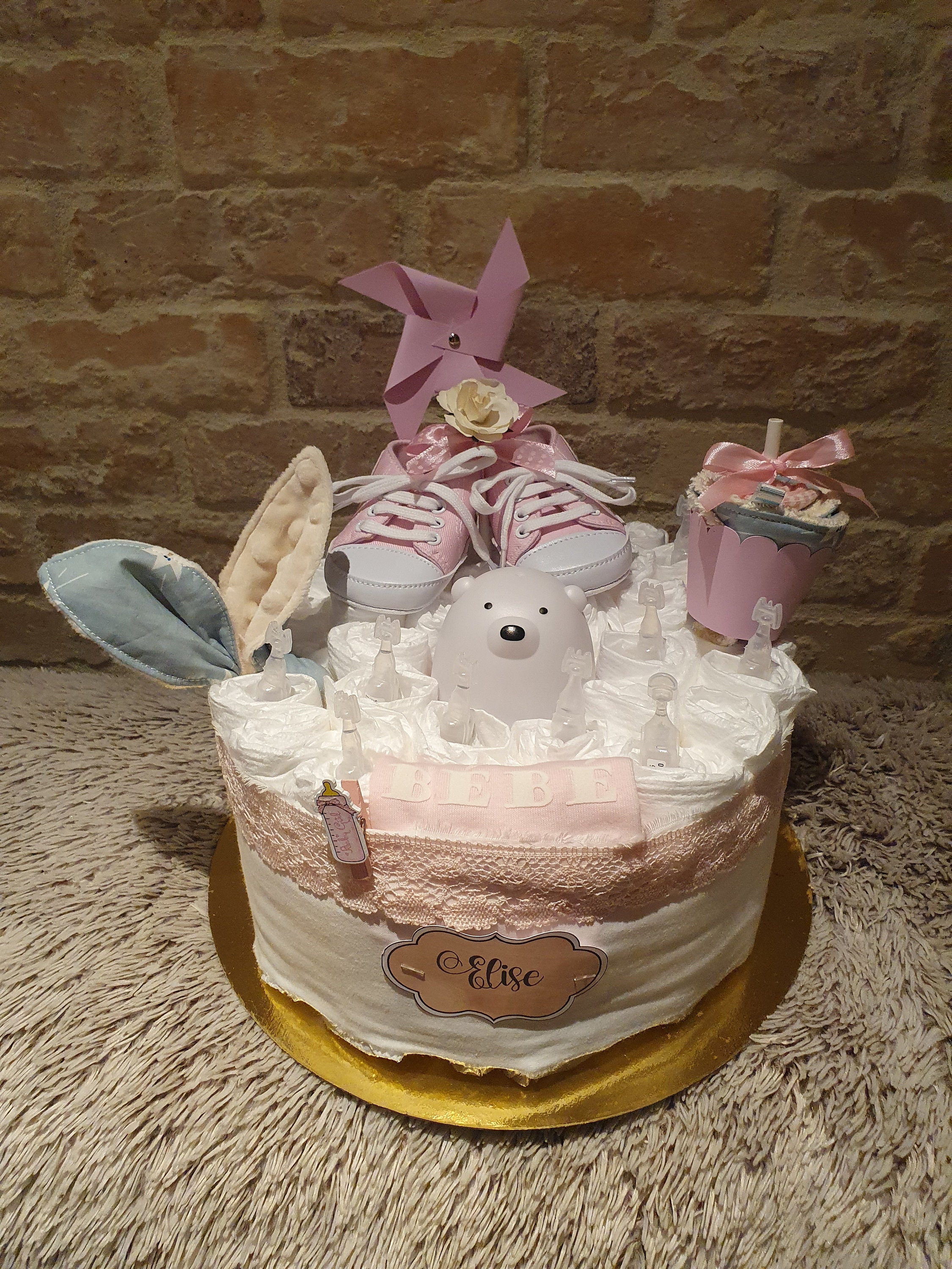 Parure Lenzuola Culla Torta Di Pannolini Carrozzina Rosa - Regalo Neonato  Completo Con Cosmetici E Lenzuola Regalo Neonato Originale, image size:2250x3000