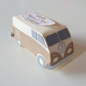 Lot de 10 boîtes à dragées baptême mariage "camion" combi VW DIY