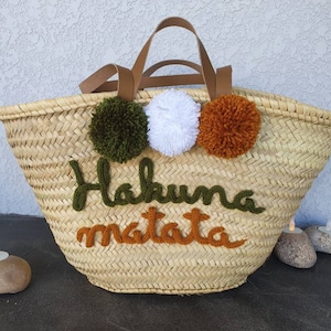Large customizable knitted straw beach basket doubles