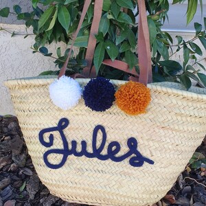 Large customizable knitted straw beach basket image 20