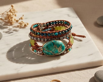 Beaded Bracelet Set: Multi-Layer Stackable Bracelets for Women