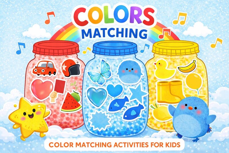 Color Mathcing Jas Color Matching Activity for Kids | Shape Matching Printable ...