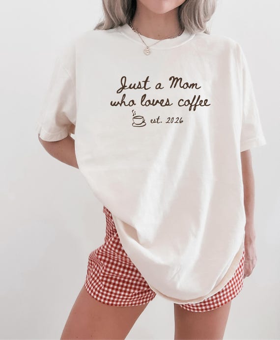 Mom Coffee Shirt, Minimalist Graphic Tee, Comfort Colors 1717, Gift for Her
