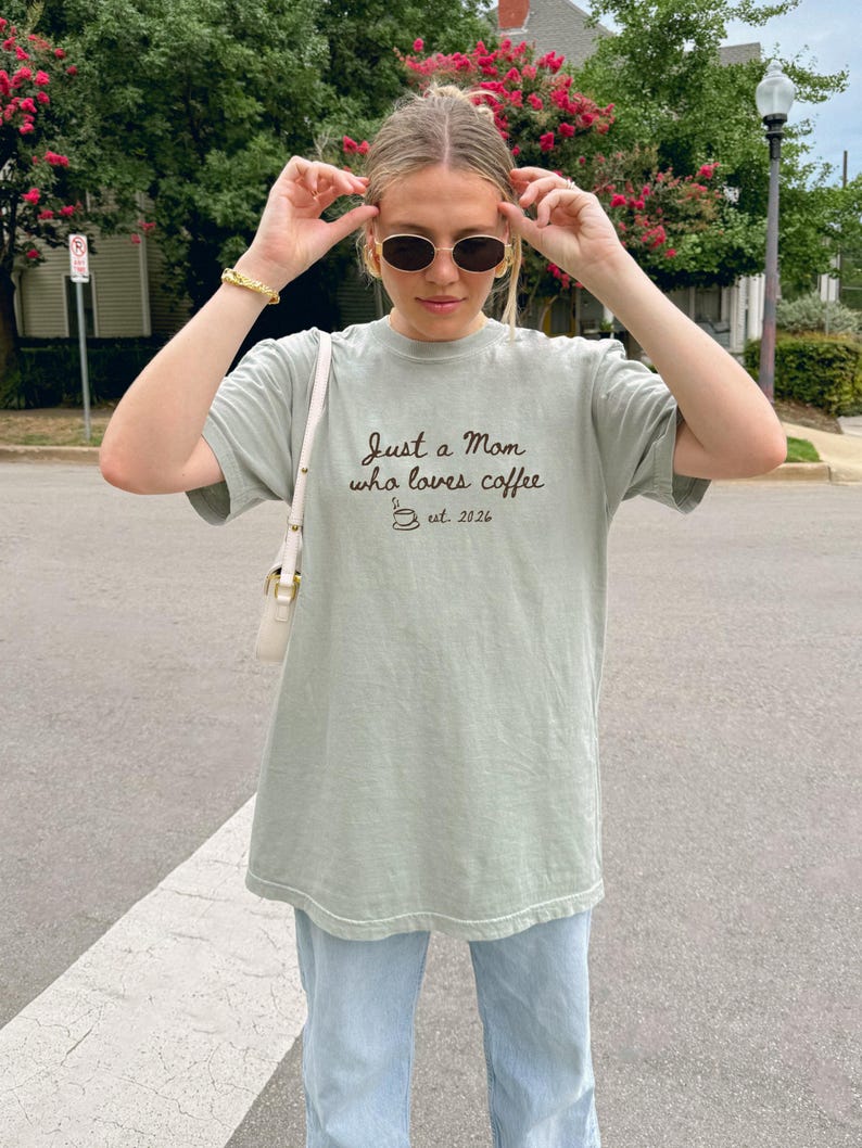 Mom Coffee Shirt, Minimalist Graphic Tee, Comfort Colors 1717, Gift for Her image 7