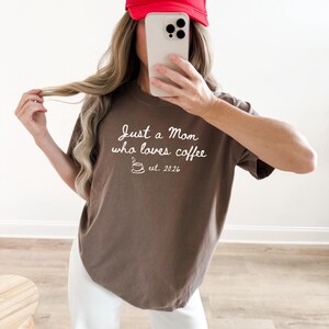Mom Coffee Shirt, Minimalist Graphic Tee, Comfort Colors 1717, Gift for Her image 6