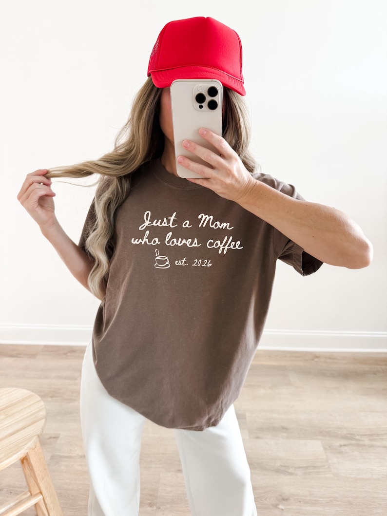 Mom Coffee Shirt, Minimalist Graphic Tee, Comfort Colors 1717, Gift for Her image 6