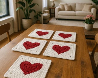 Heart Granny Square Crochet Pattern – Valentine's Blanket Motif (Digital PDF)
