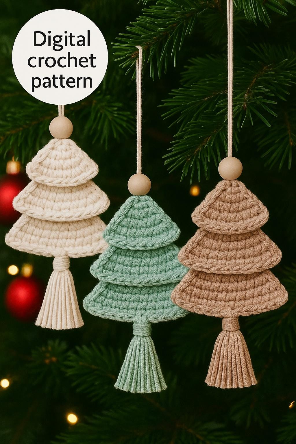Minimalist Christmas Tree Ornament – Crochet Pattern PDF - Etsy