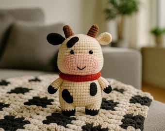 Schema mucca all'uncinetto: peluche amigurumi (schema PDF)