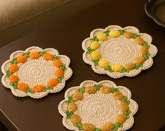 Easy Crochet Pumpkin Coaster Pattern: Fall Decor (PDF)
