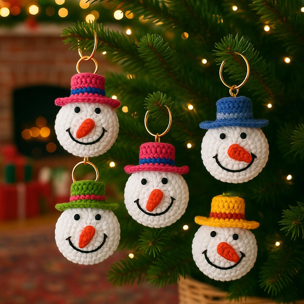 Crochet Snowman Keychain Pattern: Beginner Amigurumi Christmas