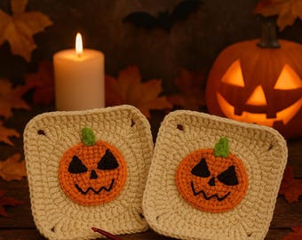 Crochet Pumpkin Granny Square Pattern – Halloween Crochet PDF