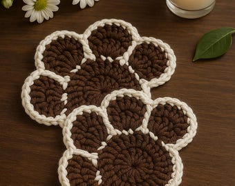 Paw Print Crochet Coaster Pattern – Beginner-Friendly PDF- With Video Explanation