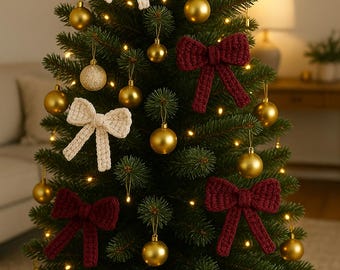 Crochet Bow Pattern: Easy Christmas Ornament DIY (Digital PDF)