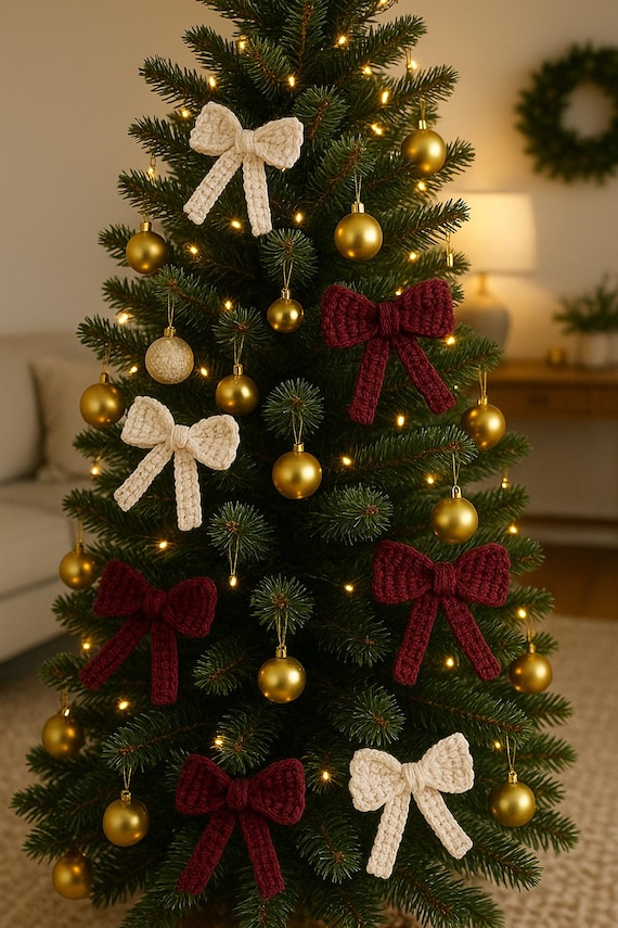 Crochet Bow Pattern: Easy Christmas Ornament DIY (Digital PDF)