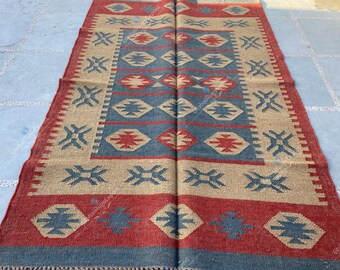 Vintage Rug Handmade Kilim Rug  Wool Jute Rug,Living Room Rug Hallway Rug Woven Rug Gifts For Her Bohemian Rug Area Rug Kitchen Wool Rug