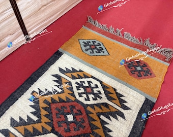Vintage Kilim Runner Rug Custom Size Rug Bohemian Rug Traditional Rug Rugs For Bedroom Home Decor Handwoven accent stair Navajo Kilim Rug