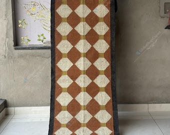 Multi Sizes Runner Rug for Stairs | Handwoven Geometric Indian Kilim | Eco-Friendly & Sustainable | Kitchen, Bedside, Hallway, Entry, Custom