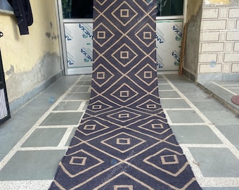 Tappeto Kilim fatto a mano, multicolore; tappeto di iuta, tappeto di lana Kilim Dhurrie; tappeto tradizionale, personalizzato, 76x67 cm, 76x76 cm, 76x91 cm. Tappeto rosso per scale