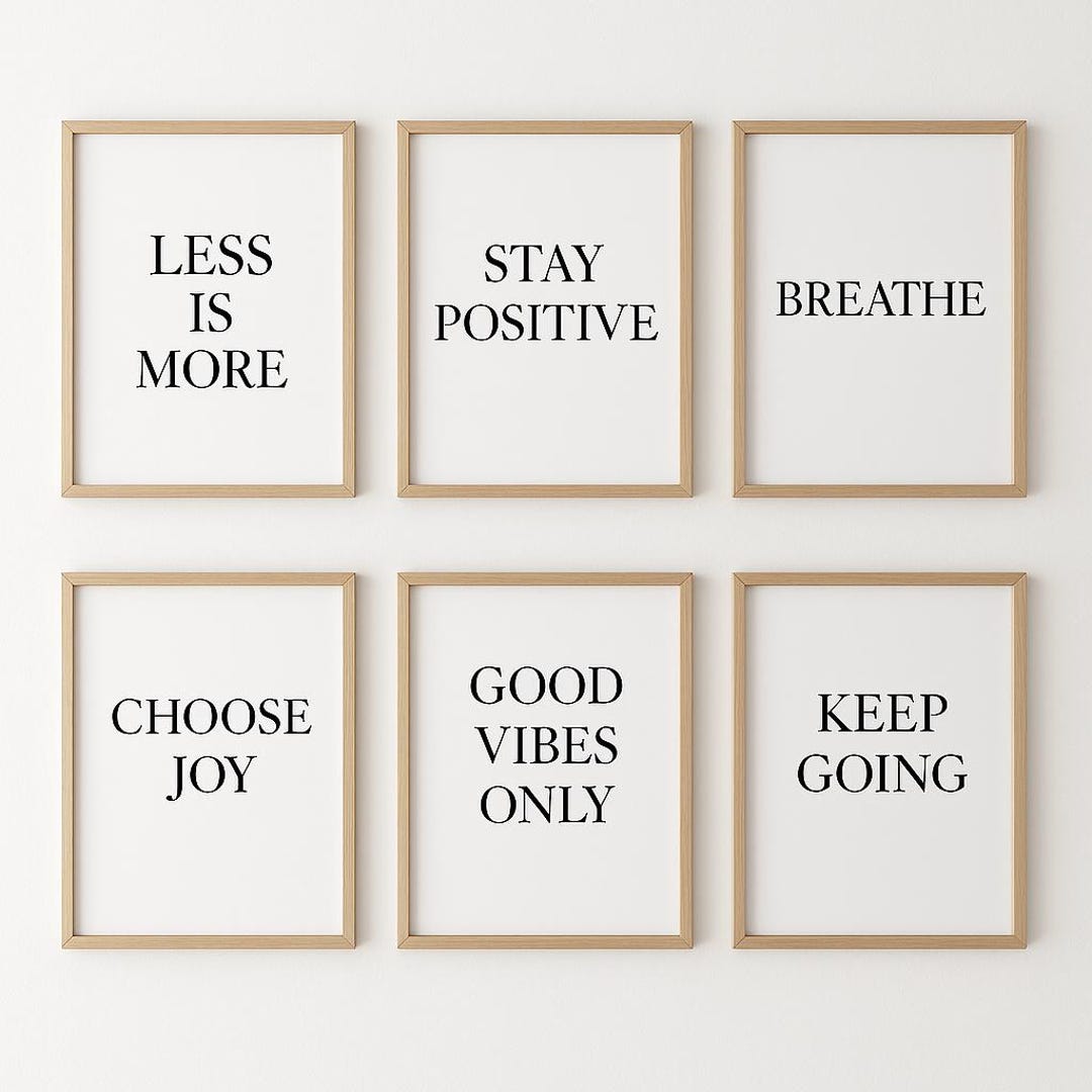 Minimalist Wall Art Set of 6 | Printable Quote Posters | Modern ...