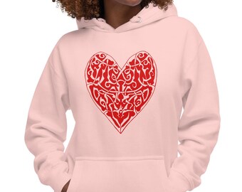 Keltisches Herz Unisex Hoodie, Valentinstag Outfit, gemütliches irisches Kapuzen-Sweatshirt