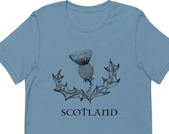 Scottish Thistle Unisex Short Sleeve T-Shirt, Highlander Scotland Pride Design