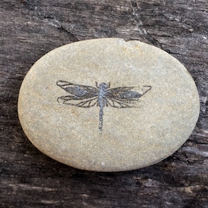 Dragonfly Worry Stone, Free Engraved Personalization, Palm Stone For Stress