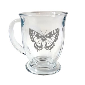 Butterfly Glass Coffee Mug: Free Personalization, 16 ounce, Swallowtail Butterfly, Custom Gift For Her