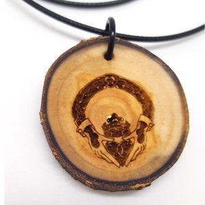 Irish Claddagh Wooden Pendant Necklace, Engraved Personalization, Celtic Love Token Necklace, Romantic Gift