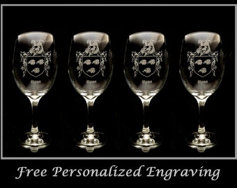 Irish Glass Free Personalized Engraving Ryan Irish Family Coat of Arms Shot Glass 2oz Set of 6 Celtic Decor