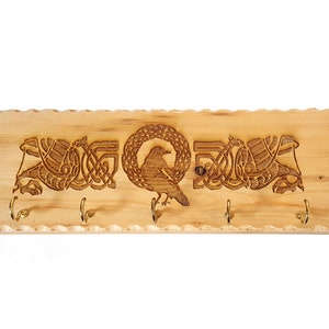 Celtic Raven Wooden Key Hanger