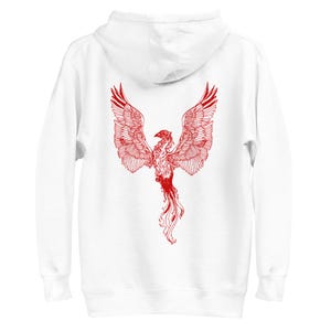 Phoenix Unisex Hoodie, Red Firebird Fantasy Design