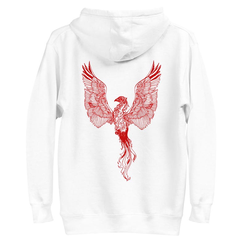 Phoenix Unisex Hoodie, Red Firebird Fantasy Design