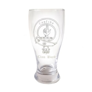 Boyd Scottish Clan Crest Pint Glass - Free Personalized Engraving, Scottish Family Surname
