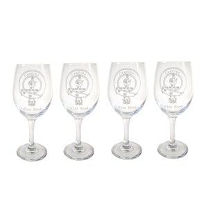 Boyd Scottish Clan Crest 18oz Wine Glass Set of 4 - Free Personalized Engraving, Scottish Family Name