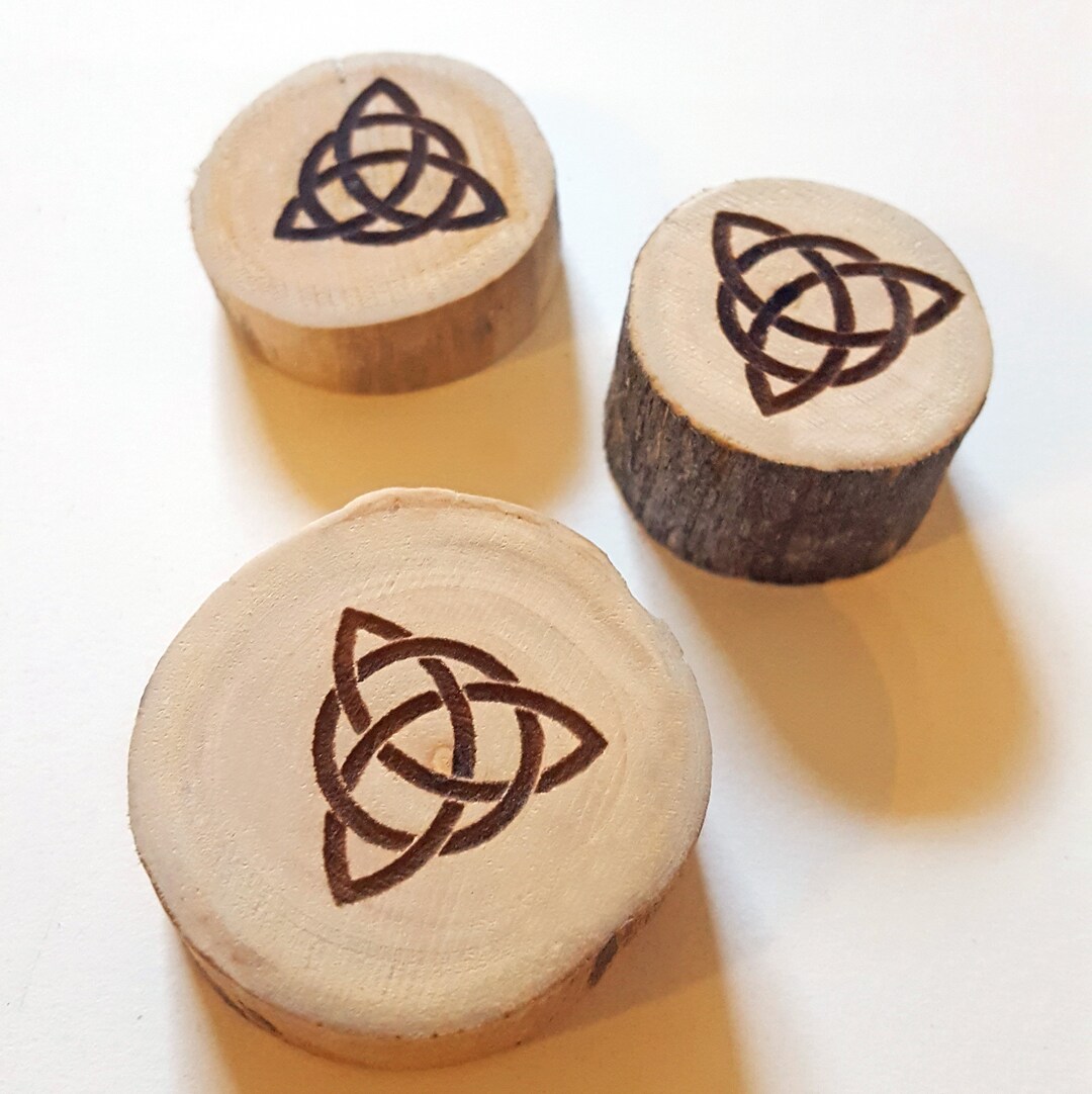 Trinity Knot Wooden Wood Slice Fridge Etsy