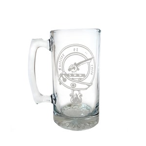 Clan Elliott Scottish Crest Stein: Free Shipping & Personalized Engraving
