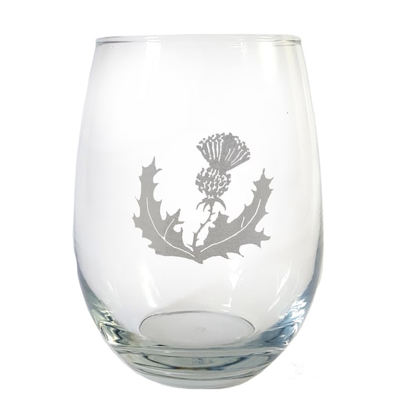 Scottish Thistle Glass Etsy