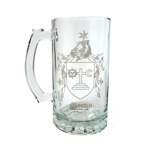 Martin Irish Family Coat of Arms 27oz Beer Stein: Free Personalized Engraving