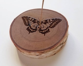 Butterfly Wooden Incense Holder, Handmade Incense Stick Burner, Incense Stick Ash Catcher