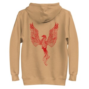 Phoenix Unisex Hoodie, Red Firebird Fantasy Design